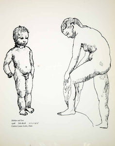 1965 Print Pablo Picasso Mother Child Son Nude Naked Figures Art ...