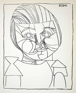 1965 Print Pablo Picasso Paloma Daughter Portrait Girl Child Abstract Art XAG9