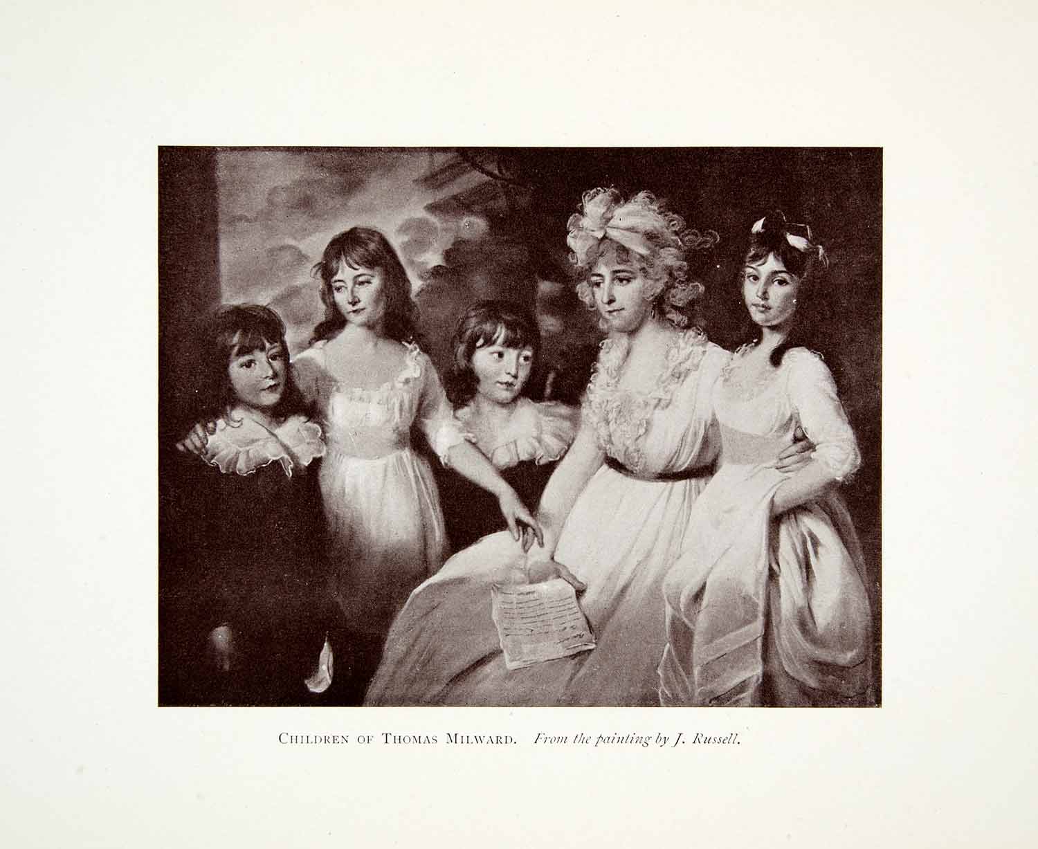 1907 Print Children Thomas Milward John Russell Girls Costume Fashion XAGA3