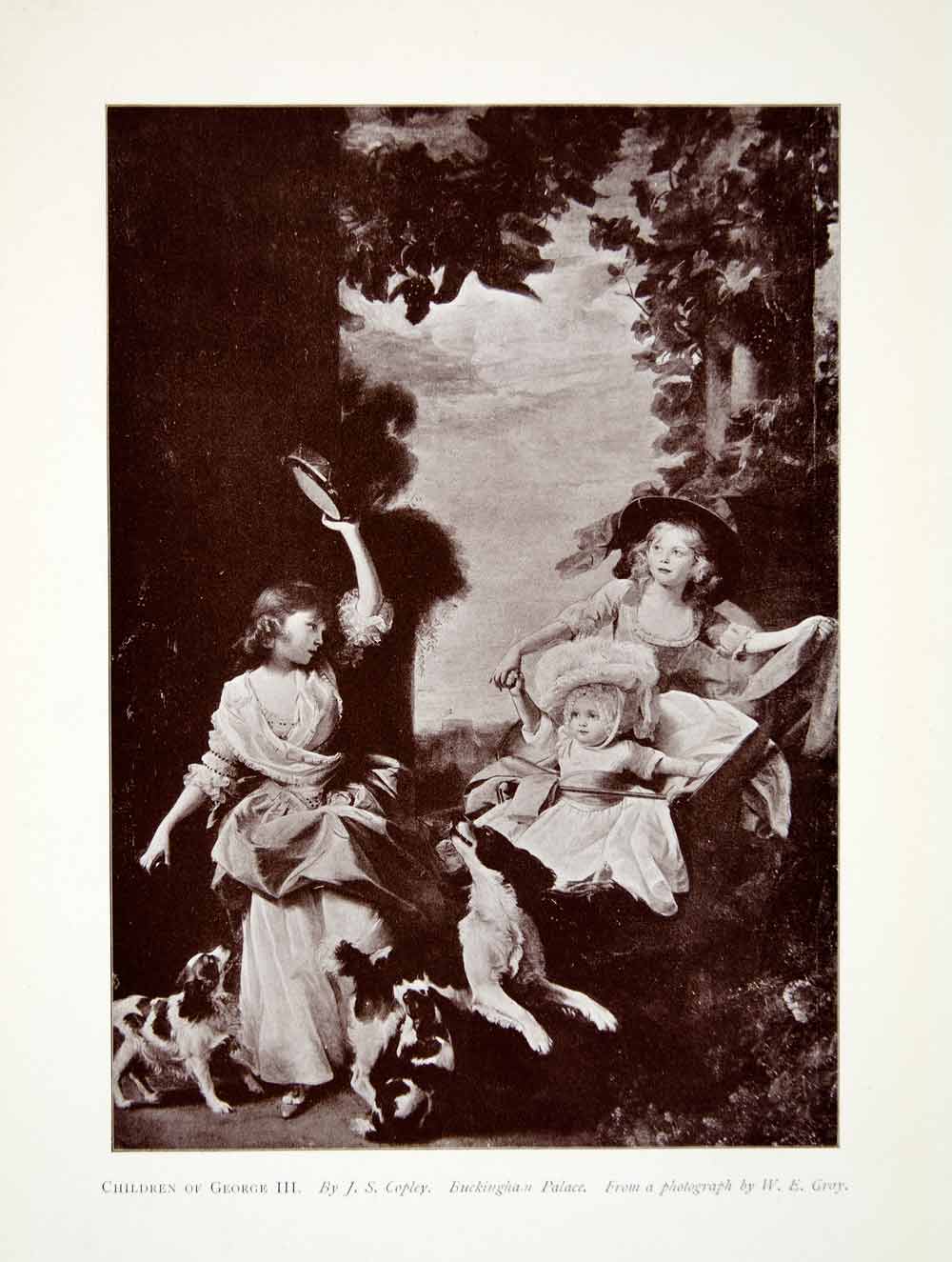 1907 Print Children Portrait King George III John Singleton Copley Dog XAGA3