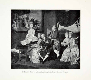 1907 Print Johann Zoffany Music Instrument Family Party Portrait Figures XAGA3