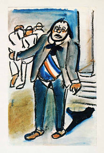 1968 Tipped-In Print Honor Mayor Georges Rouault Political Government XAH1