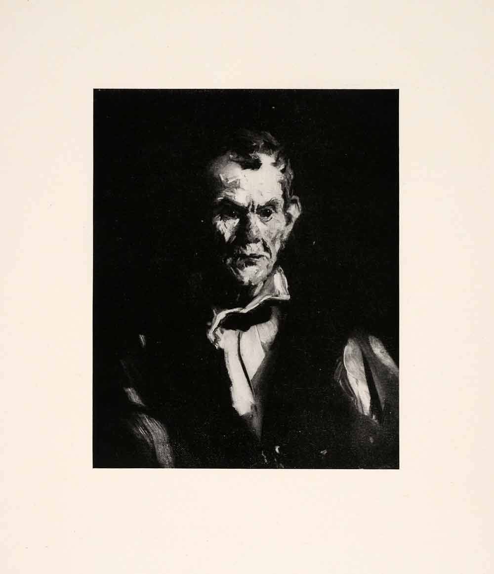 1921 Print Fish Market Man Robert Henri Portrait American Artist Teacher XAH2