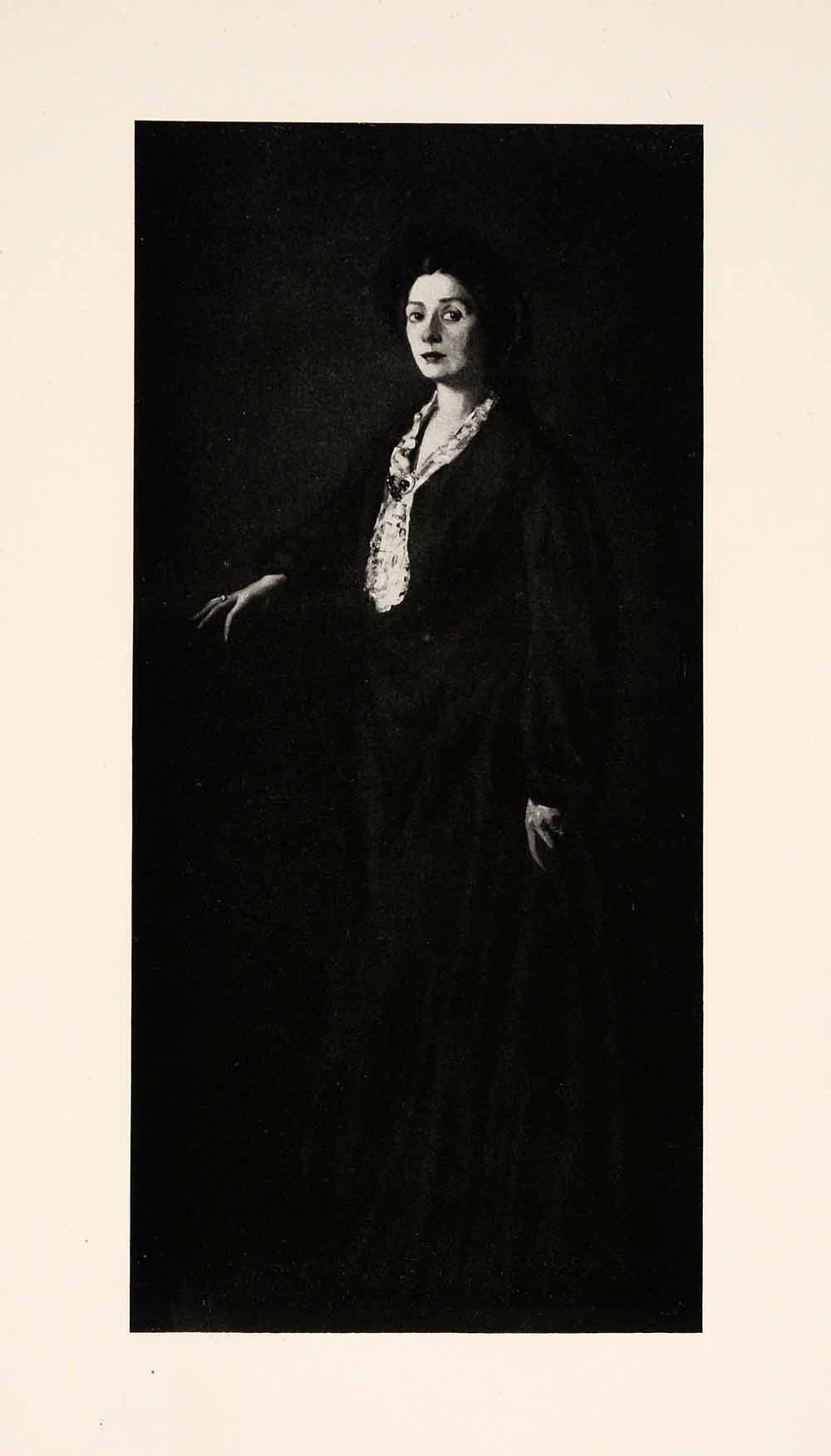 1921 Print Lady Black Outfit Portrait Robert Henri American Artist Teacher XAH2
