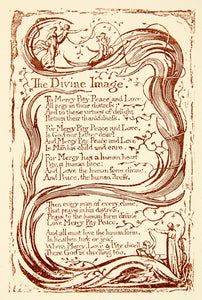 1863 Photolithograph William Blake Divine Image Illustrated Poem Poetry XAHA3