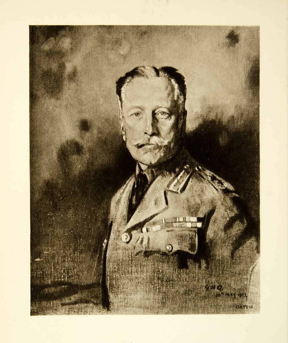 1921 Rotogravure William Orpen Art WWI Portriat Field Marshal Earl Douglas XAHA8