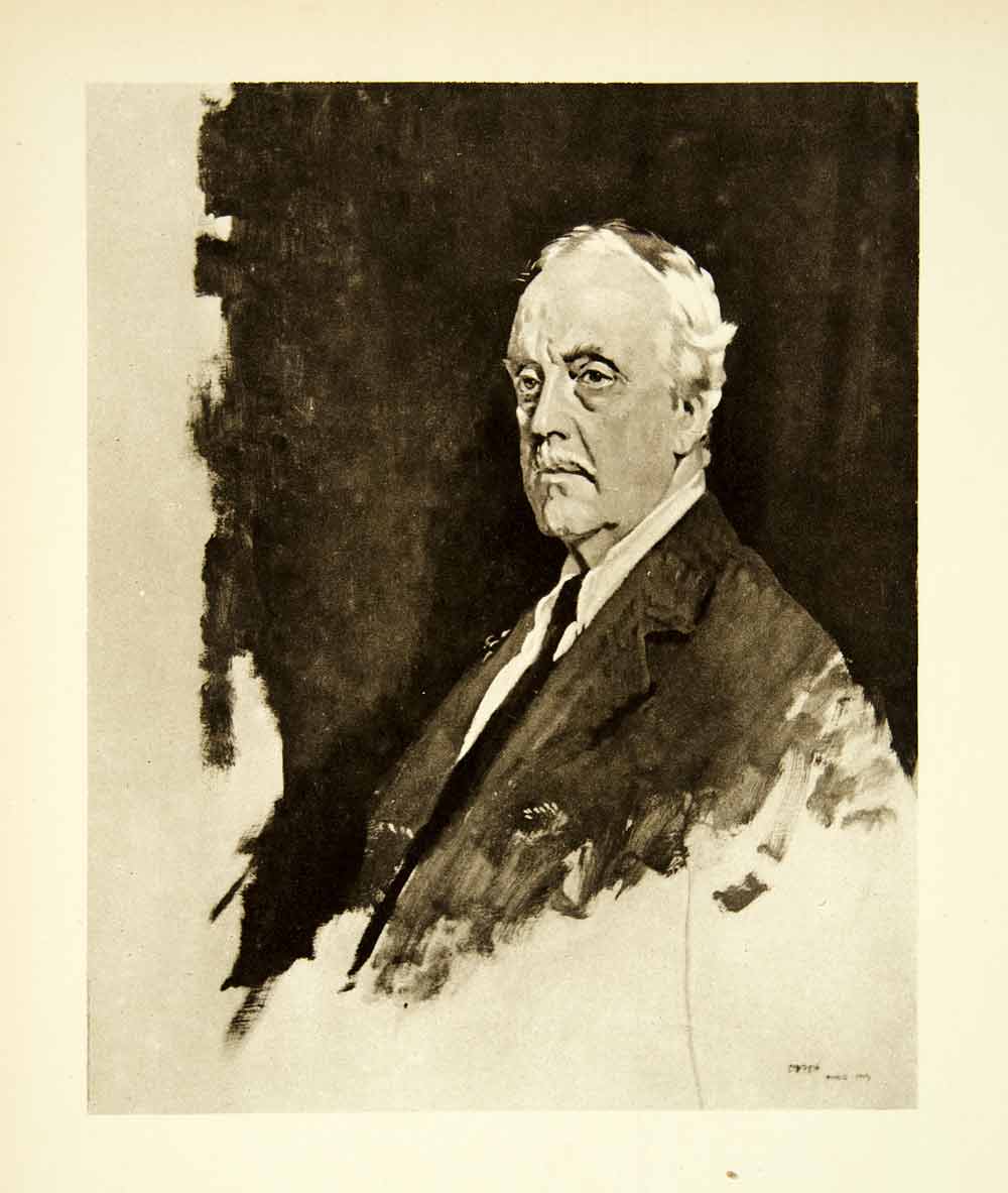 1921 Rotogravure William Orpen Art Portrait Arthur J Balfour Earl Prime XAHA8