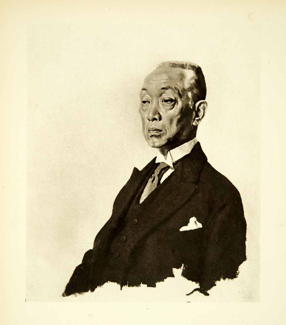 1921 Rotogravure William Orpen Art WWI Portrait Marquis Siongi Leader XAHA8