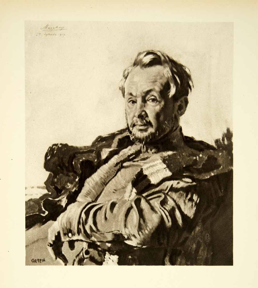 1921 Rotogravure William Orpen Art WWI Portrait RD De Maratray French XAHA8