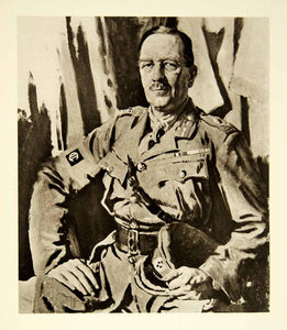 1921 Rotogravure William Orpen Art WWI Portrait Maj Gen Sir Henry Burstall XAHA8