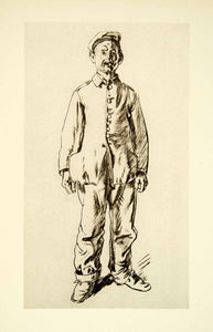 1921 Rotogravure William Orpen Art WWI Portrait German Soldier Prisoner XAHA8