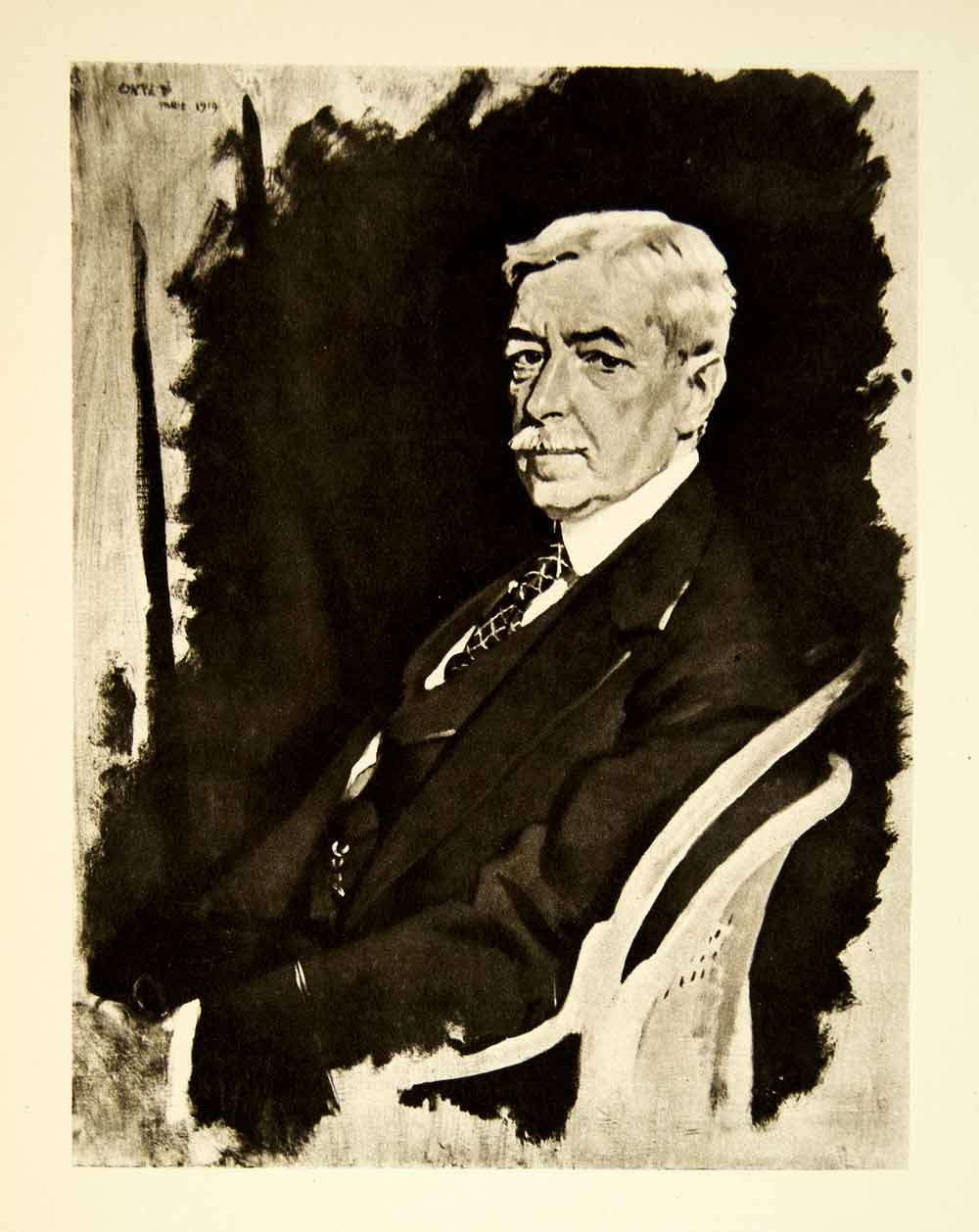 1921 Rotogravure William Orpen Art WWI Portrait Robert Lansing Legal XAHA8