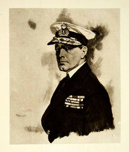 1921 Rotogravure William Orpen Art WWI Portrait Admiral Fleet Sir David XAHA8