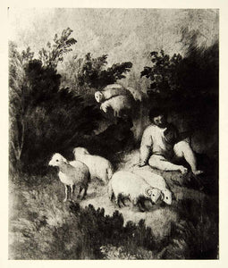 1951 Rotogravure Shepherd Sheep Angels Sang Man Nativity Religious XAHA9