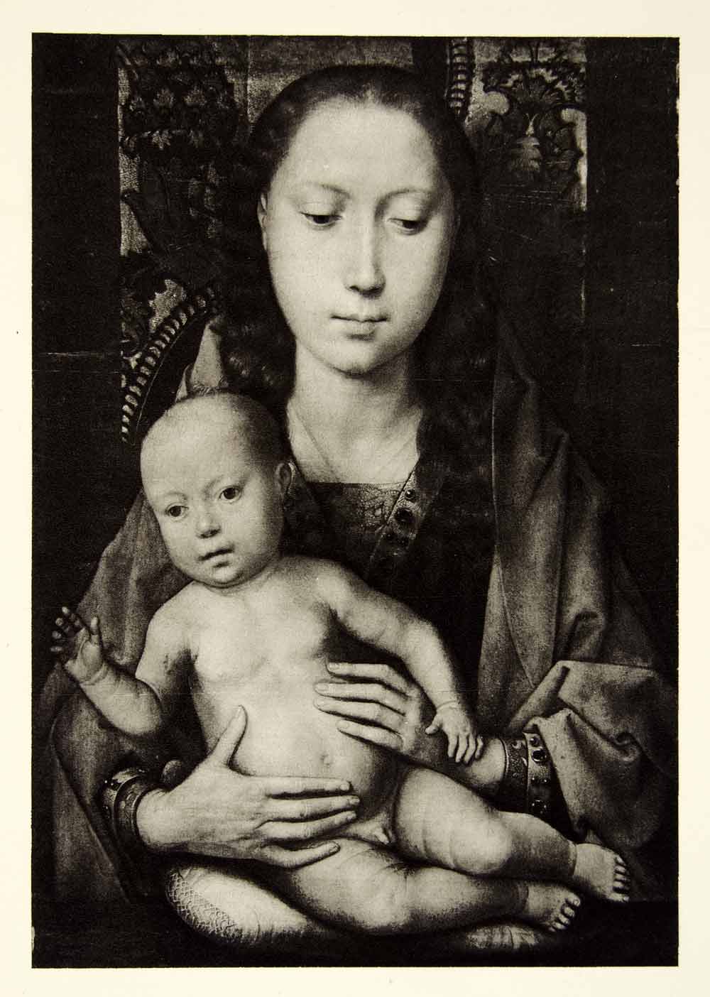 1951 Rotogravure Virgin Mary baby Jesus Holy Religious Christian Child XAHA9
