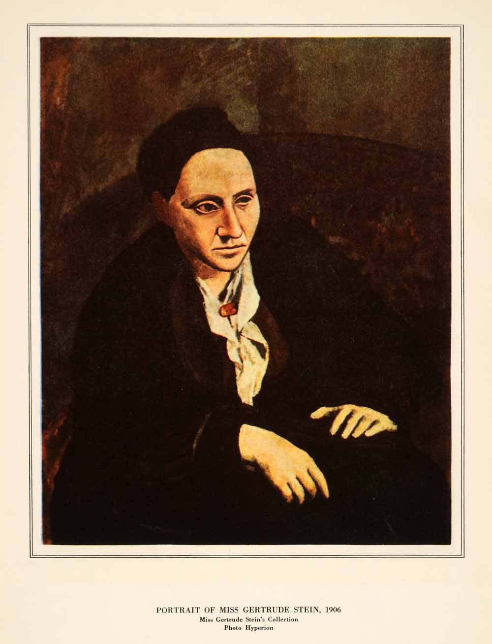 1940 Photolithograph Pablo Picasso 1906 Painting Art Gertrude Stein Portrait