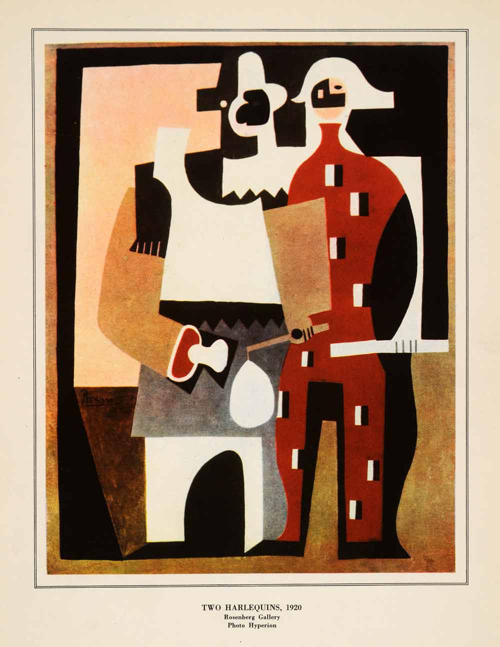 1940 Photolithograph Pablo Picasso Harlequin 1920 Modern Abstract Art Rosenberg