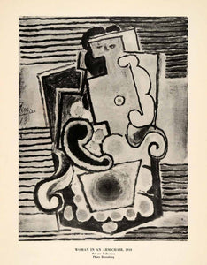 1940 Print Pablo Picasso Armchair Woman 1918 Modern Abstract Geometric Artwork