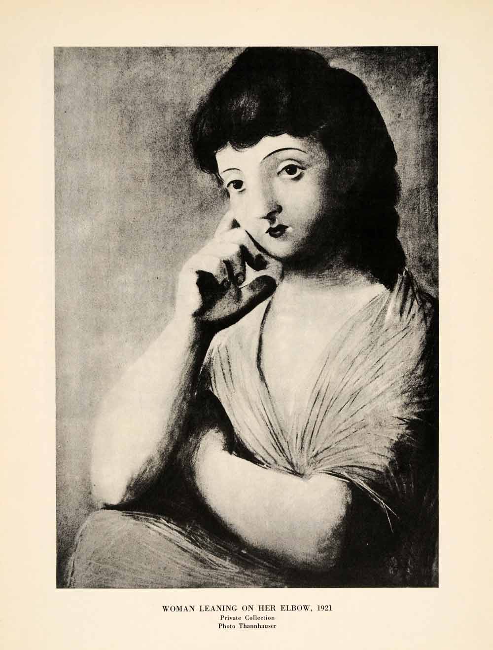 1940 Print Pablo Picasso Contemplative Pensive Woman Portrait 1921 Modern Art