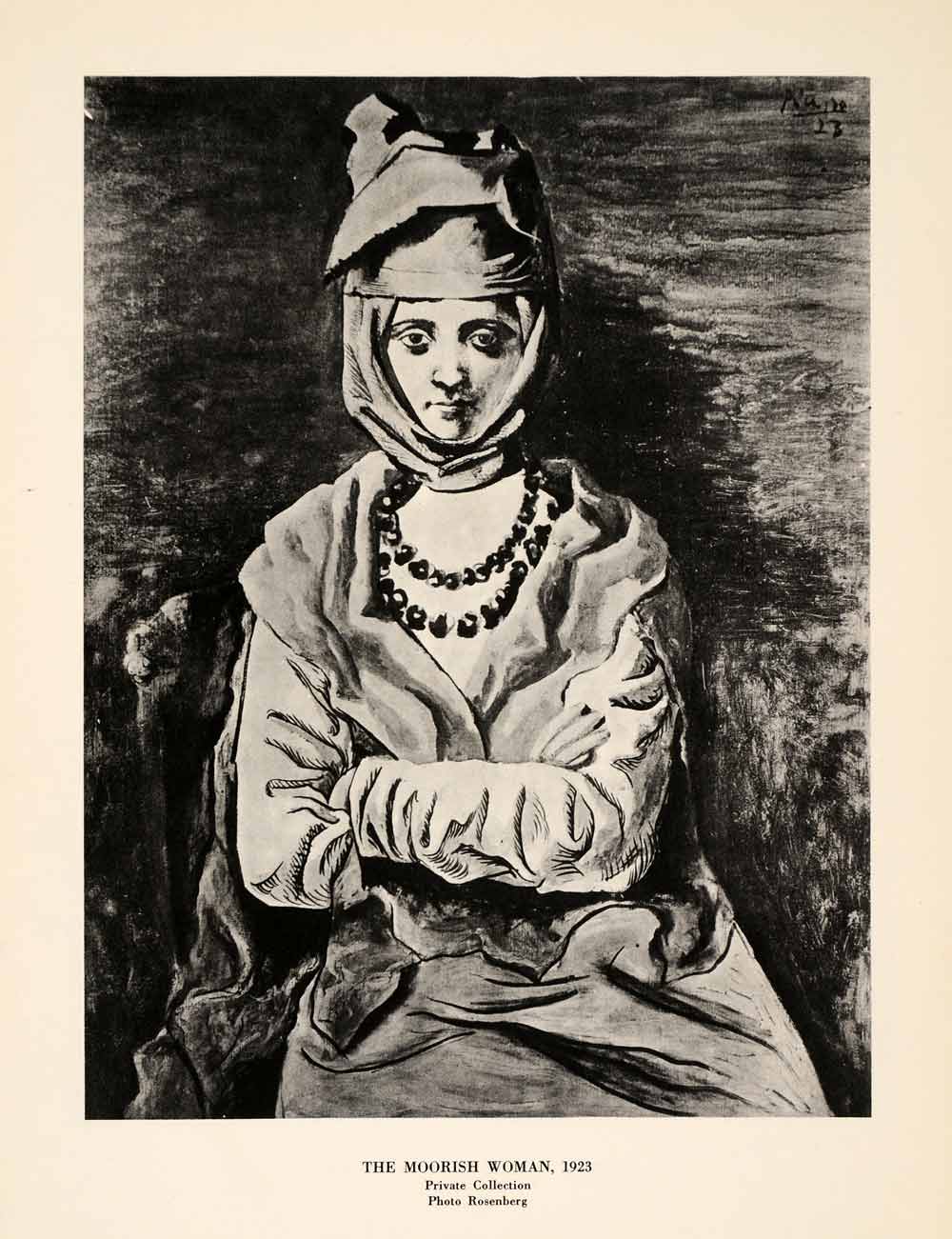 1940 Print Pablo Picasso Moorish Woman Portrait Modern Art Arab Berber Muslim