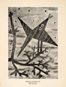 1940 Print Pablo Picasso Bird Branch Wildlife 1928 Modern Contemporary Artwork