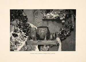 1898 Print Lawrence Alma Tadema Artwork England Roman Pottery Workshop XAI8