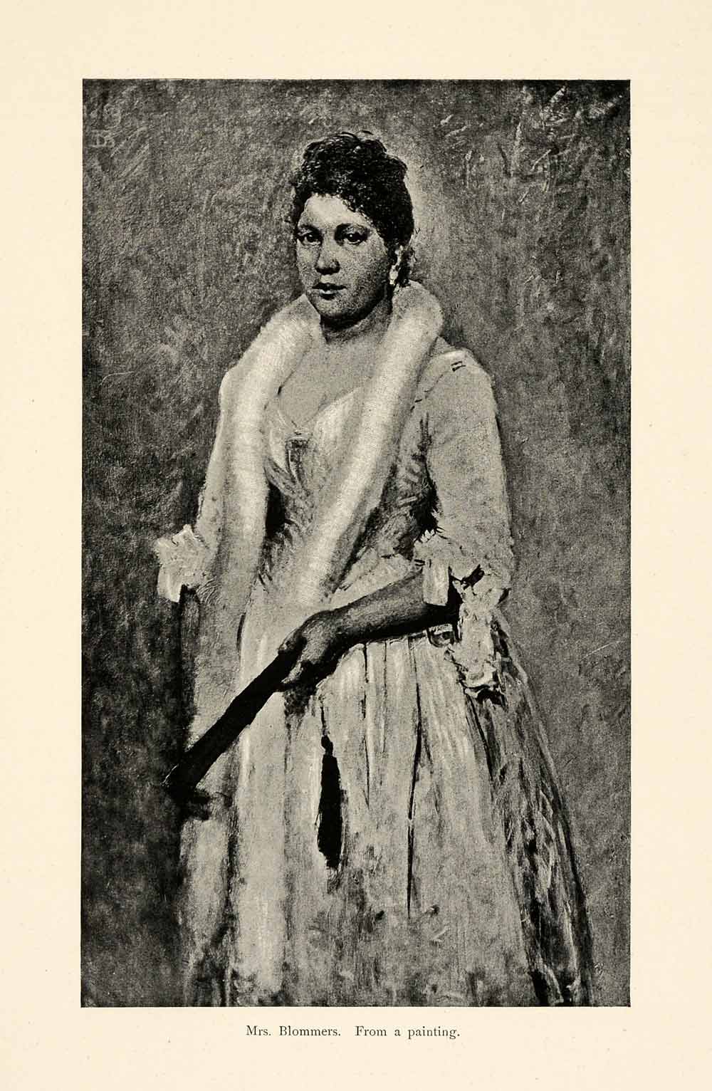 1899 Print Mrs Blommers Painting Dutch Artist Hague Portrait Portraiture XAI9