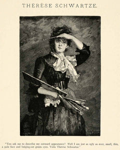 1899 Wood Engraving Therese Schartze Portrait Rijksmuseum Artist Dutch XAI9