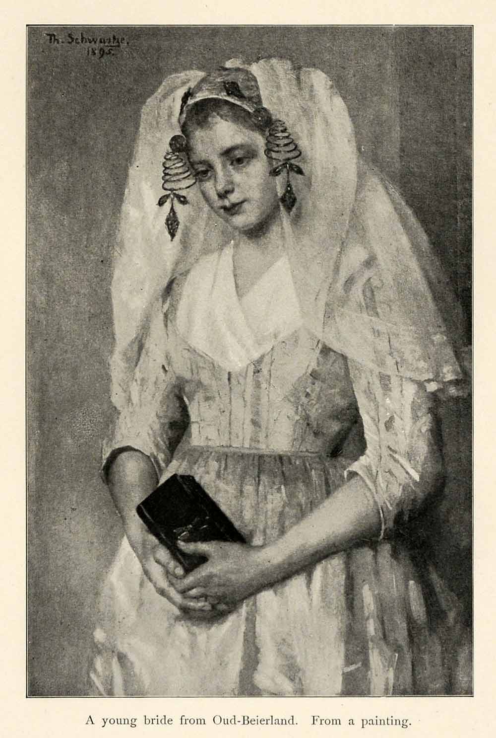 1899 Print Bride Oud-Beierland Dutch Artist Schwartze Woman Marriage XAI9