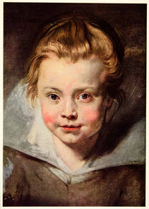 1950 Color Print Head Child Baby Peter Paul Rubens Portrait Face Gaze XAIA1