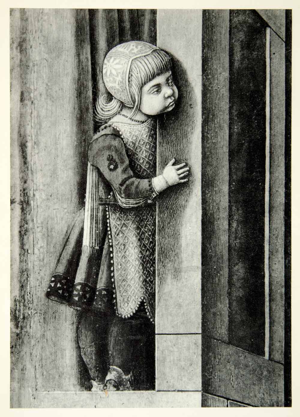 1950 Rotogravure Carlo Crivella Little Girl Watching Annunciation Child XAIA1