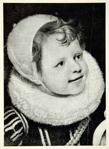 1950 Rotogravure Head Laughing Child Cornelis de Vos Costume Face Baby XAIA1