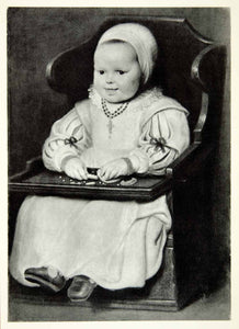 1950 Rotogravure Baby Chair Child Girl Pastry Furniture Cornelis de Vos XAIA1