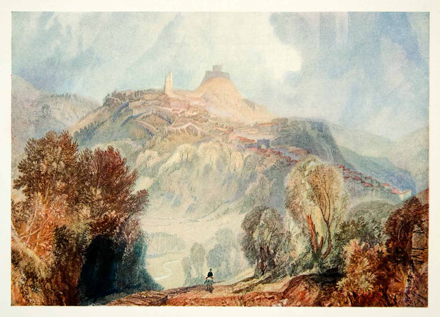 1918 Print Launceston Joseph Mallord W Turner Landscape Fortress