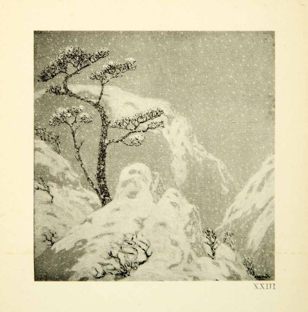 1923 Rotogravure Scenery Sentinel William Henry Singer Snow Winter Nature XAIA9