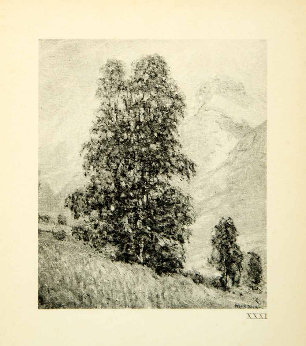 1923 Rotogravure Twin Birches William Henry Singer Trees Landscape XAIA9
