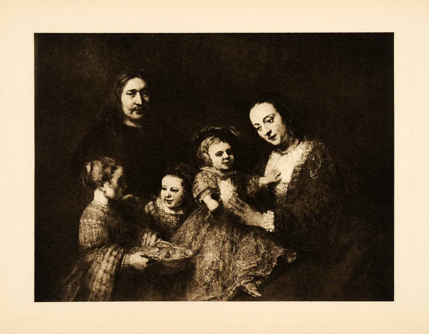 1907 Photogravure Family Group Rembrandt Portrait Dutch Painter Baroque XAJ3