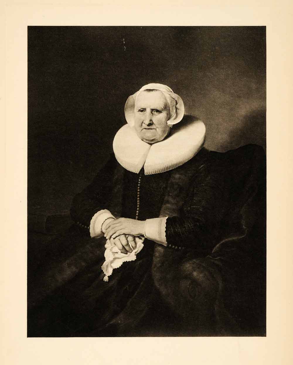 1907 Photogravure Portrait Elisabeth Bas Woman Rembrandt Dutch Royalty XAJ3
