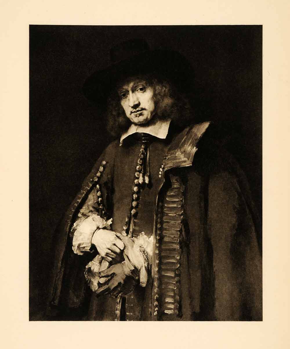 1907 Photogravure Portrait Jan Six Rembrandt Dutch Artist Baroque XAJ3