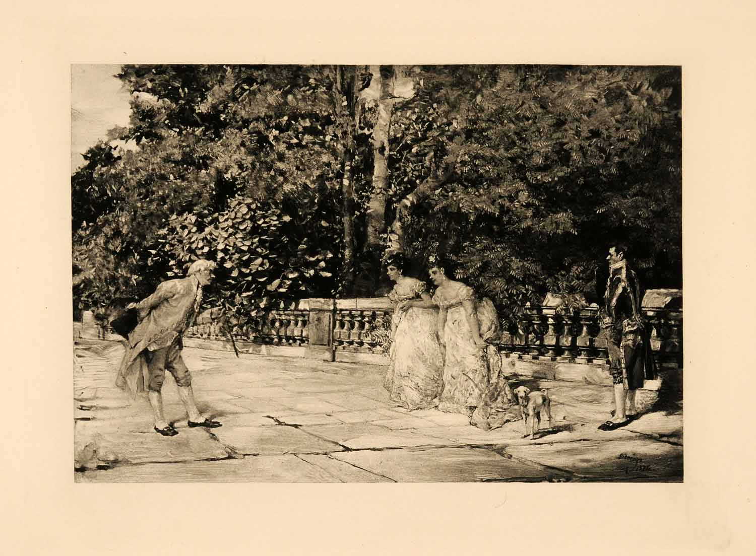 1908 Photogravure Courting Romance Dating Francisco Domingo Marques XAJ4