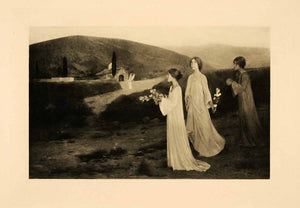 1908 Photogravure Holy Women Angels Juan Brull Vinolas Religious Art XAJ4