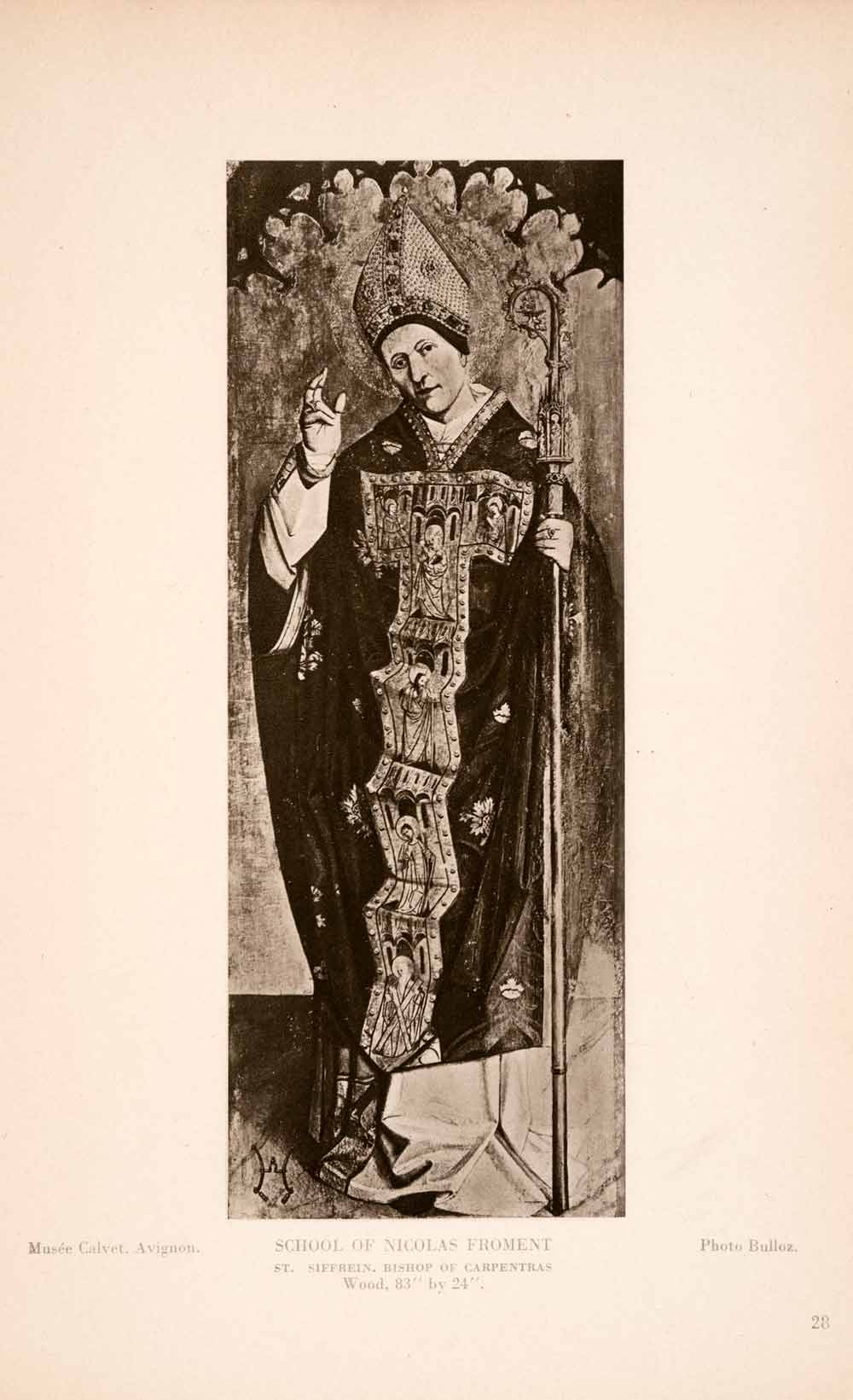 1939 Photogravure Nicolas Froment Saint Siffrein Bishop Vestment Carpentras XAJ6