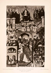 1939 Photogravure Mass Saint Gregory 15th Century Christ Religious Hell Art XAJ6