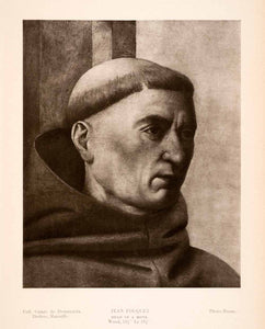 1939 Photogravure Jean Fouquet Head Monk Portrait Religious Figure XAJ6