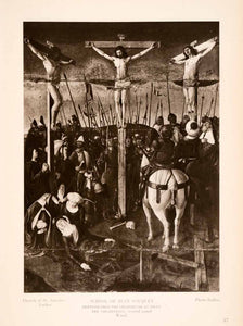 1939 Photogravure Jean Fouquet Triptych Chartreuse Du Liget Crucifixion XAJ6