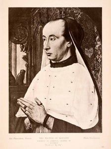 1939 Photogravure Jean Hey Cardinal Charles Bourbon Portrait Cowl Religious XAJ6