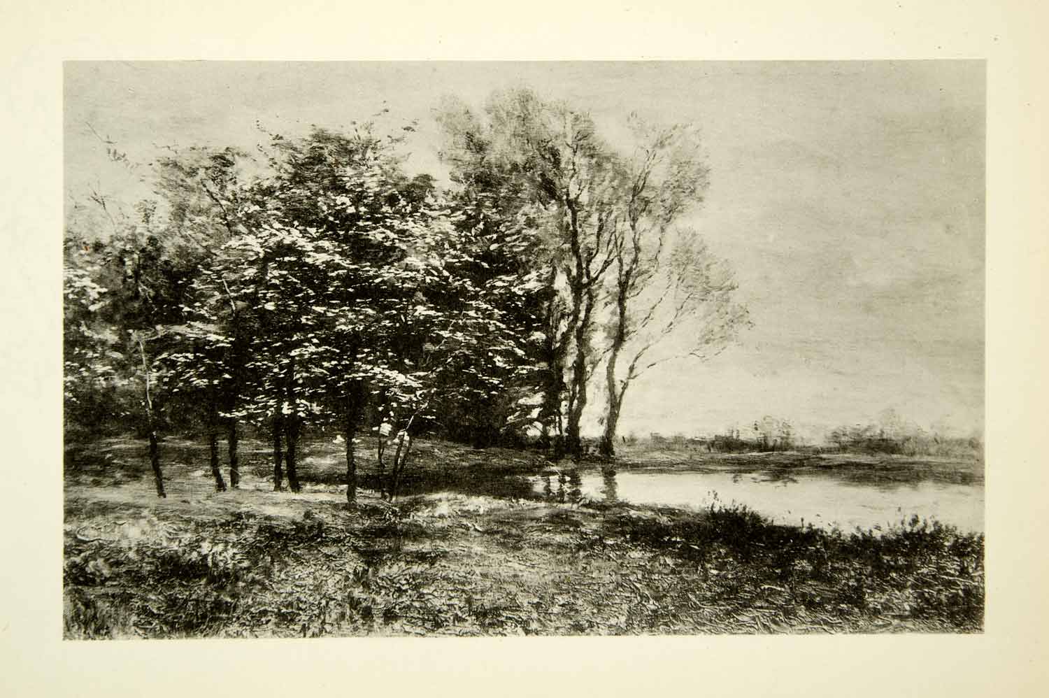 1913 Collotype Homer D Martin Art Blossoming Trees Springtime Landscape XAJA5