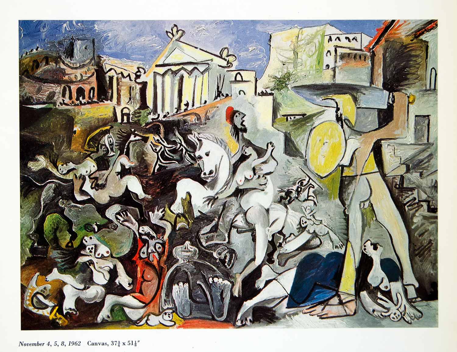 1965 Print Pablo Picasso Massacre Innocents Nude Classical Baby Death XAJA8