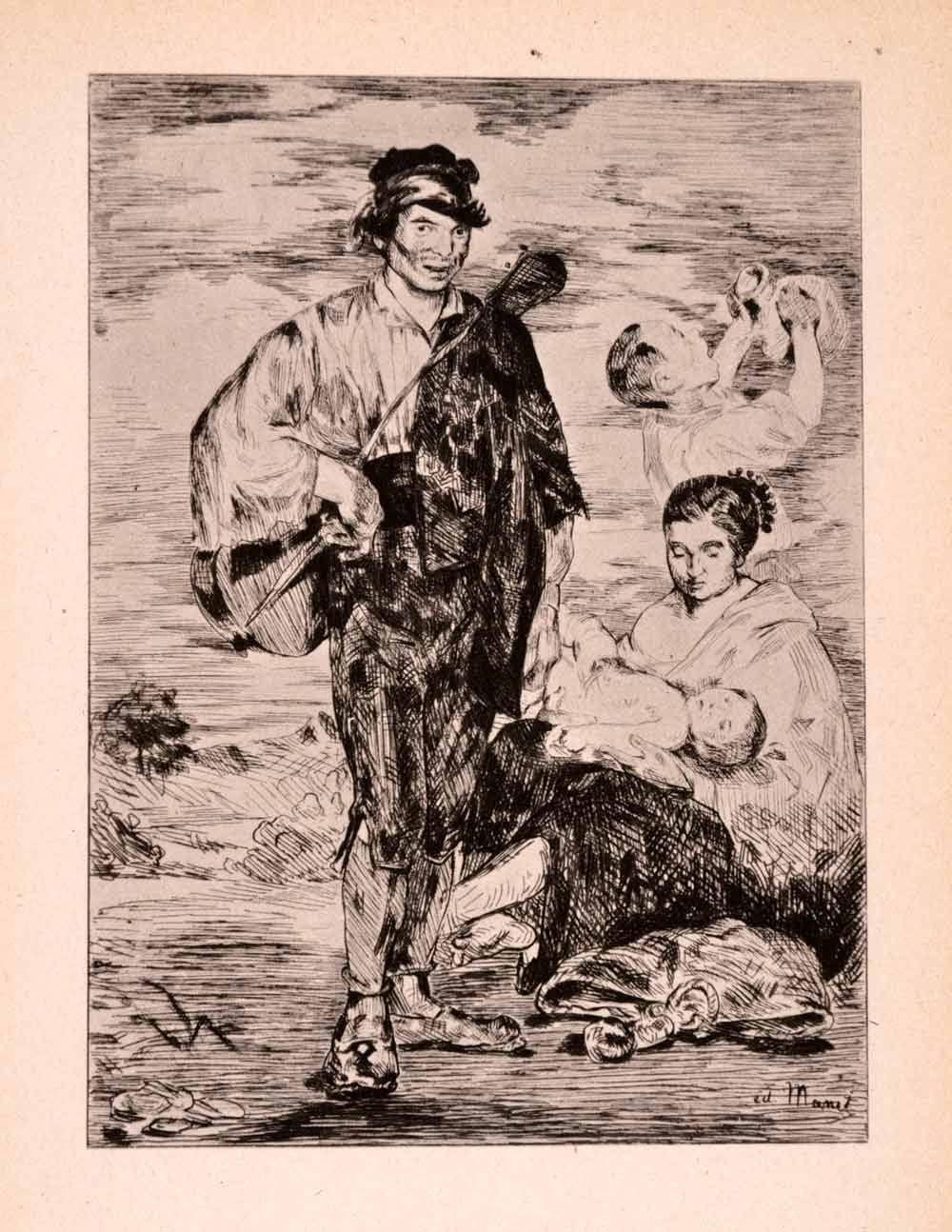 1946 Print Gypsies Edouard Manet French Realism Impressionism Modern Art XAK1