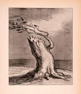 1946 Print Honore Daumier Poor France Tree Trunk French Satirist Satire Art XAK1
